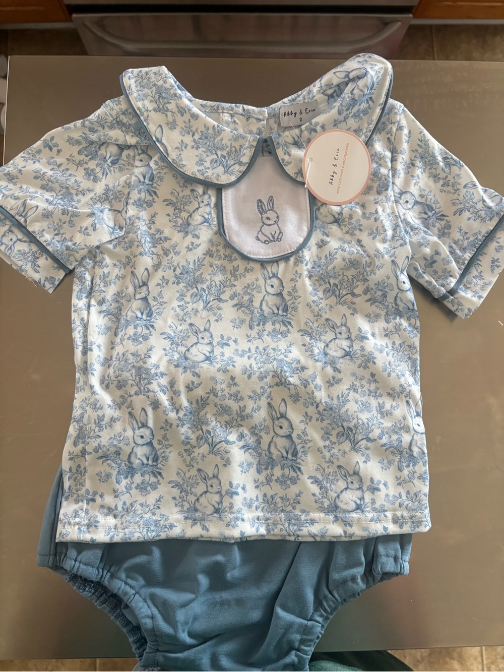 Adley & Eve Baby Blue Bunny Matching Set